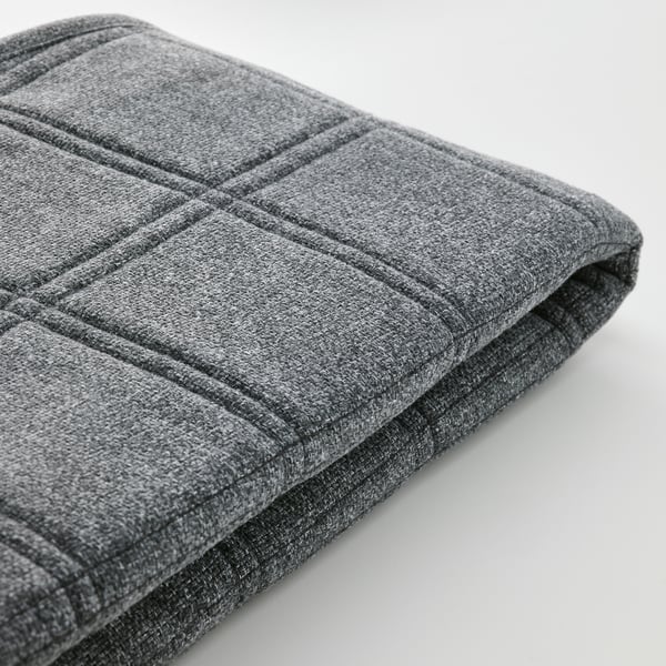 Dark grey chair cover, soft, textured.