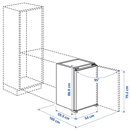 Illustration with measurements for the product: LAGAN.