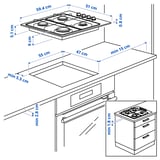 LAGAN Gas hob, white, 59 cm