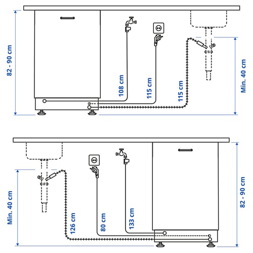 Illustration with measurements for the product: LAGAN.