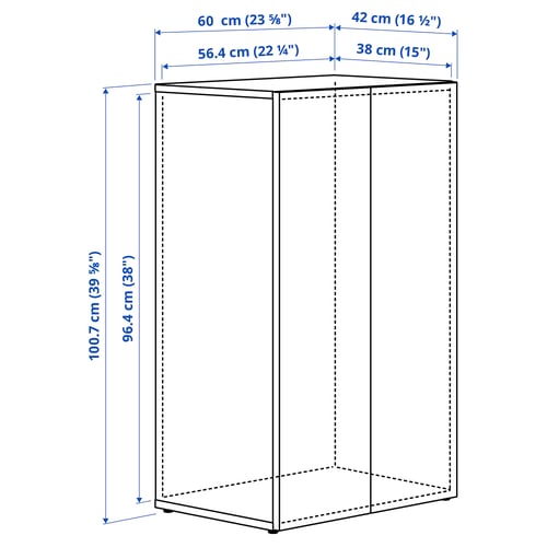 LASTARE Frame with doors, white, 60x42x100 cm