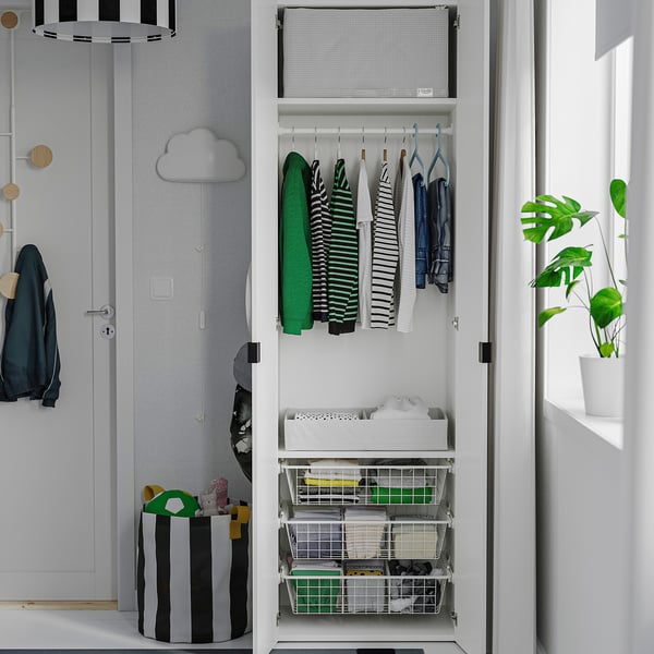 LASTARE Wardrobe combination, white, 60x42x200 cm