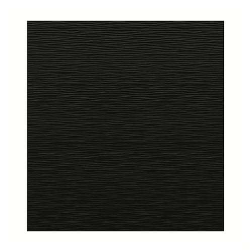 Black LAXVIKEN textured particleboard door with wave design.