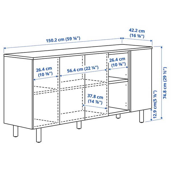 Illustration with measurements for the product: LEDAMOT.