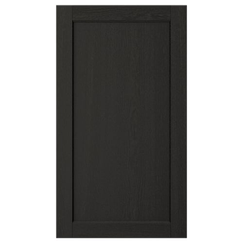 LERHYTTAN dark wood cabinet door, solid ash frame, bevelled edges,ash veneer panel.