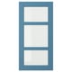 LERHYTTAN blue wooden door with clear glass panels. Rectangular shape, traditional style.