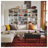 LILLEHEM 6-seat modular sofa with side table, Vissle/beige metal