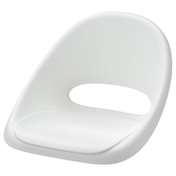 LOBERGET white plastic chair, smooth design.