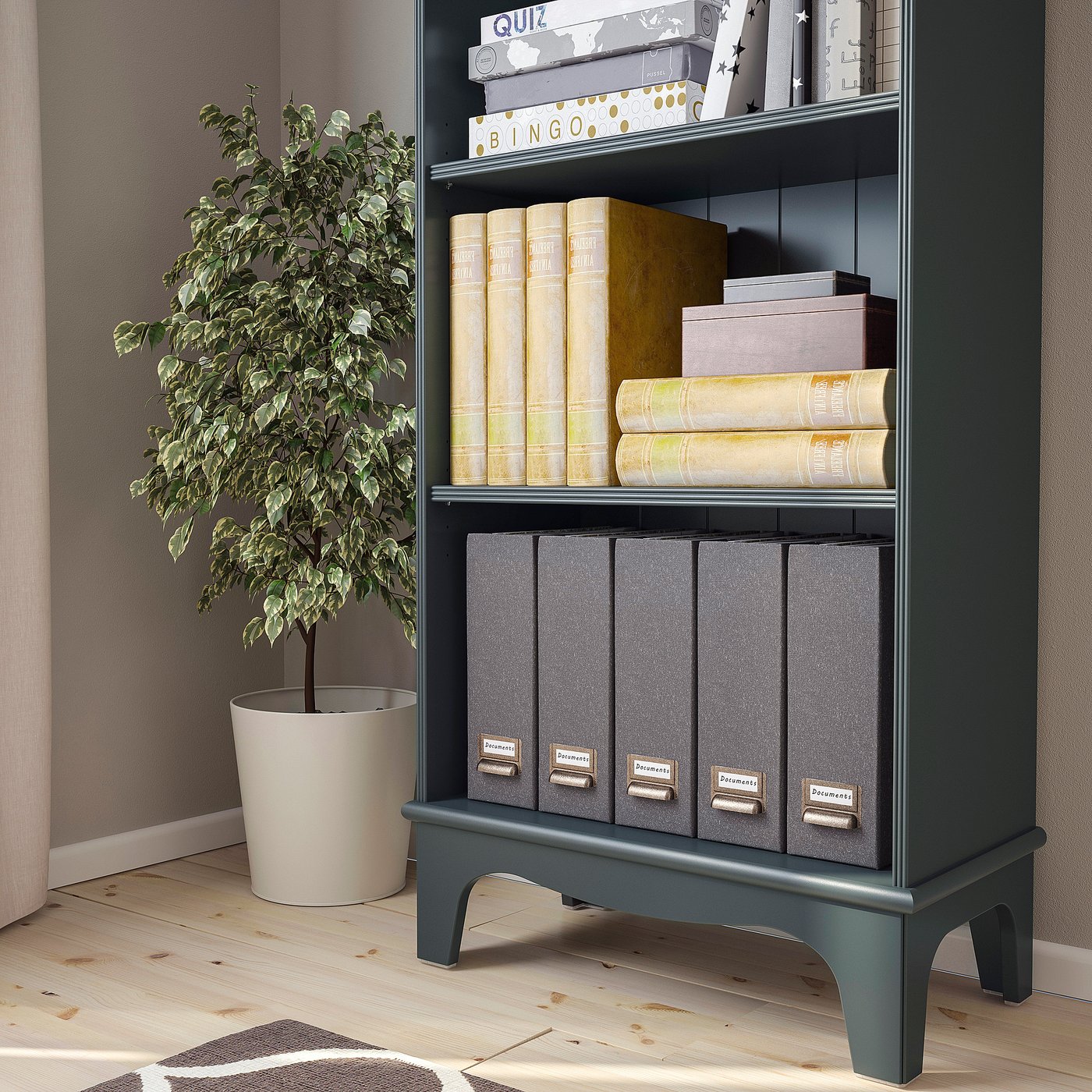 LOMMARP bookcase, dark blue-green, 65x199 cm - IKEA