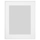 Option: A sleek, silver LOMVIKEN picture frame with a thin metal edge, designed to enhance photos safely and stylishly.