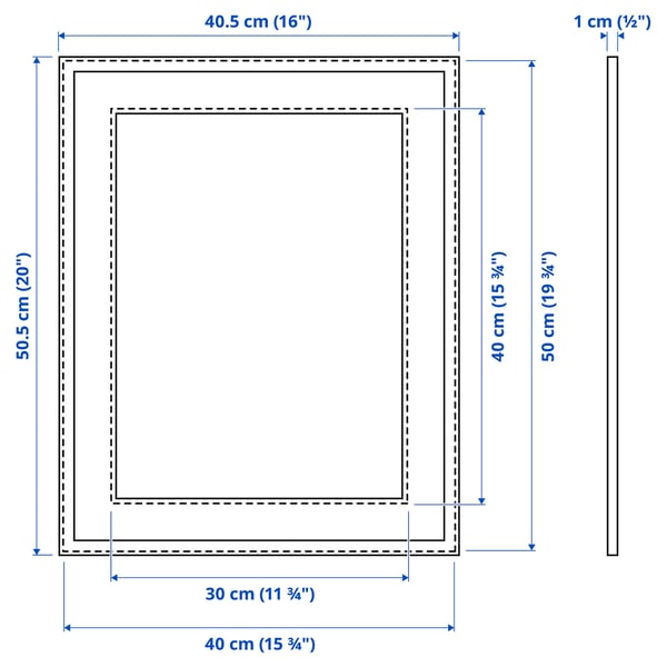 Illustration with measurements for the product: LOMVIKEN.
