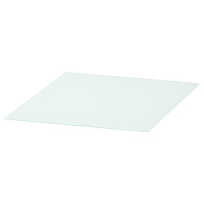 Clear rectangular MALM glass top, smooth edges, transparent.