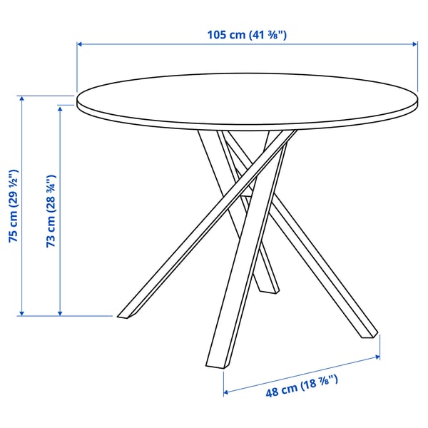 Illustration with measurements for the product: MARIEDAMM.