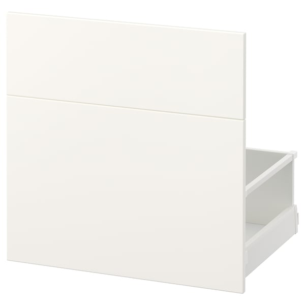 MAXIMERA white cabinet with one open drawer, flat design.