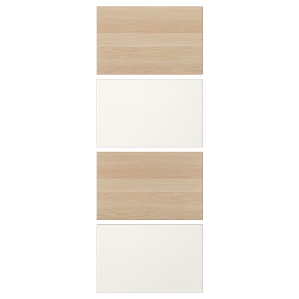 MEHAMN panels: wood & white rectangles with structured finish