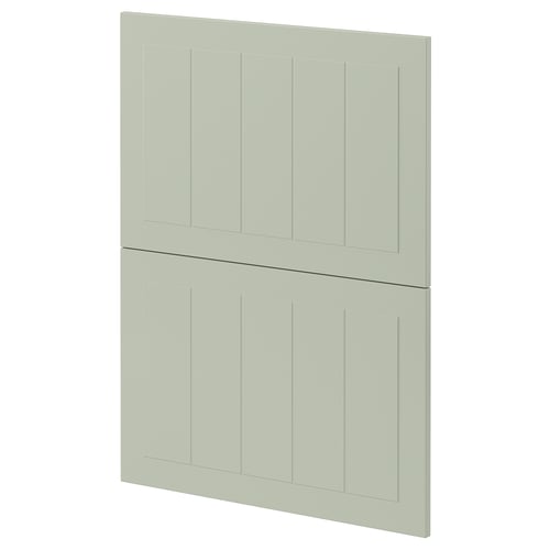 METOD green kitchen cabinet panels, rectangular shape, smooth surface.