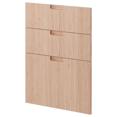Bamboo METOD kitchen cabinet with 3 drawers