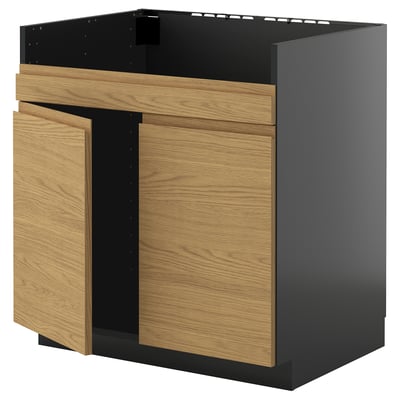Black METOD kitchen cabinet, minimalist