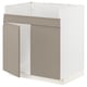 Depicts a METOD kitchen cabinet in a sleek beige color with a modern design. It a sturdy frame and smooth surfaces.