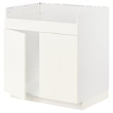 White METOD kitchen unit, sleek, rectangular design with clean lines, made of particleboard.