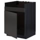 A black ikea METOD kitchen cabinet with a modern design, featuring a sturdy particleboard construction and sleek, matte black nickebo fronts.