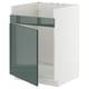 Modern kitchen unit, METOD, high-gloss grey-green.