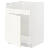 A white METOD kitchen cabinet with a smooth surface, clean lines, and a rectangular shape designed for built-in appliances.