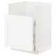 Depicts a white METOD kitchen cabinet, featuring a sleek design with smooth surfaces and minimalist style.