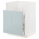 This image shows a modern kitchen cabinet from the METOD system, featuring a high-gloss grey-blue kallarp door.