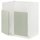 METOD kitchen unit in green with light grey panels, rectangular shape, edge design.