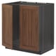 METOD walnut kitchen cabinet, rectangular, wooden look finish, two doors.