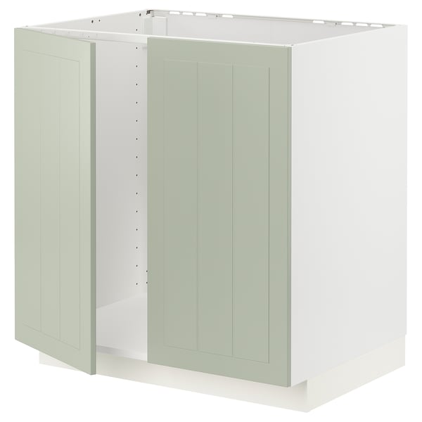 A green METOD kitchen cabinet with a rectangular shape and smooth design.