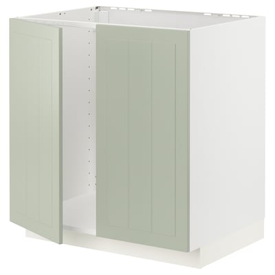 A green METOD kitchen cabinet with a rectangular shape and smooth design.