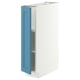 METOD Base cabinet with shelves, white/Lerhyttan blue, 20x60 cm