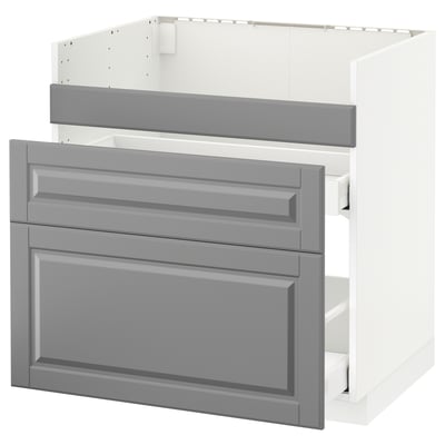 METOD kitchen cabinet: grey, wooden, rectangular, dual drawers, modern traditional style.