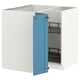 METOD Corner base cabinet with carousel, white/Lerhyttan blue, 88x88 cm