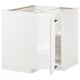White modular kitchen cabinet set with glossy finish and metal hinges.