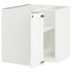 White METOD kitchen cabinet set, three-sided, modern design, sturdy fiberboard and particleboard.