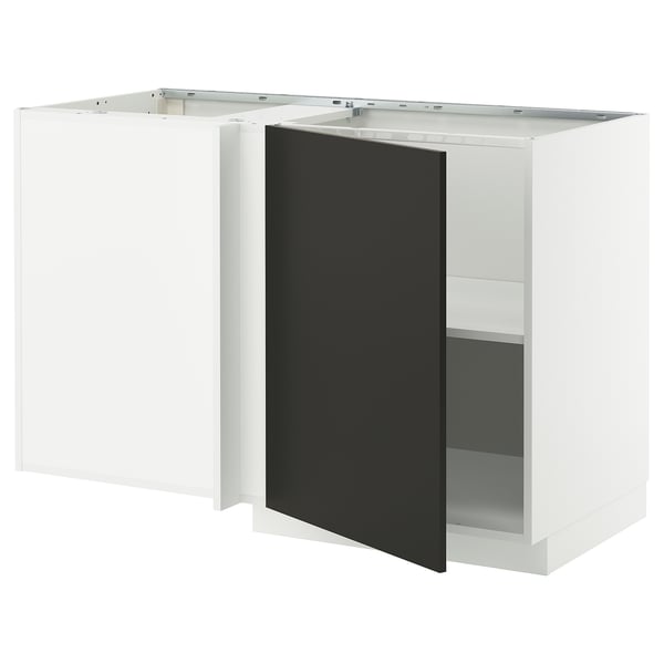 Ikea METOD kitchen unit, white & black, modern design, square shape, with open compartment.
