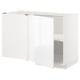 A white ikea METOD kitchen cabinet. Its a sleek, modern design with a glossy finish and no visible handles.
