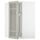Option: A green ikea METOD kitchen cabinet with glass door and a carousel shelf inside, designed for organized storage.