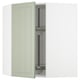 Ikea METOD kitchen cabinet in green with glass carousel.
