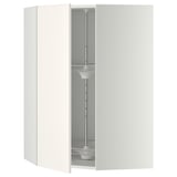 White METOD kitchen cabinet with veddinge fronts, adjustable glass shelf, left or right door mount.