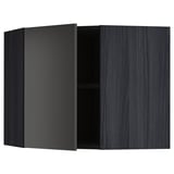 Black METOD corner kitchen cabinet with adjustable shelf.