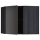 Black METOD corner kitchen cabinet with adjustable shelf.