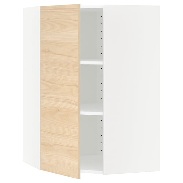 METOD kitchen unit in light wood, minimalist design, three shelves, adjustable.
