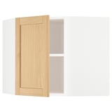 This image shows a light brown wooden cabinet door attached to a white cabinet frame.