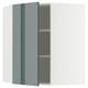 METOD kitchen cabinet in high-gloss grey-green with adjustable shelf.