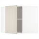 An open beige METOD corner cabinet with a sleek, minimalist design.