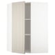 METOD corner kitchen cabinet in beige with two shelves.
